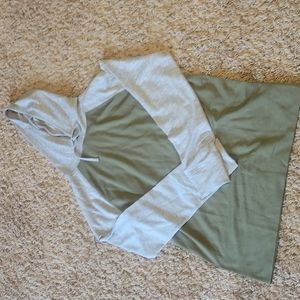 Mens long sleeve tee with hood